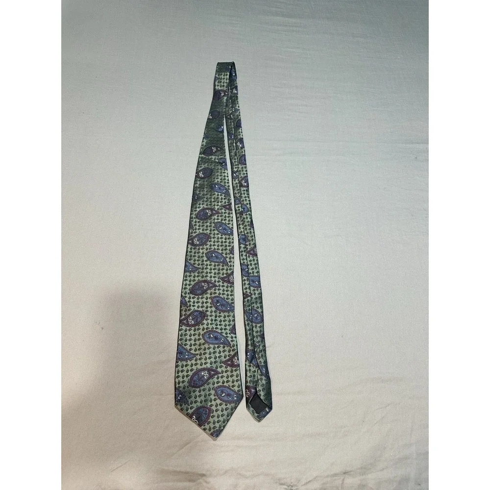 Karl‎ Lagerfeld Blue/Green Silk Paisley Neck Tie
